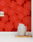 Flower Patch, wallpaper, red