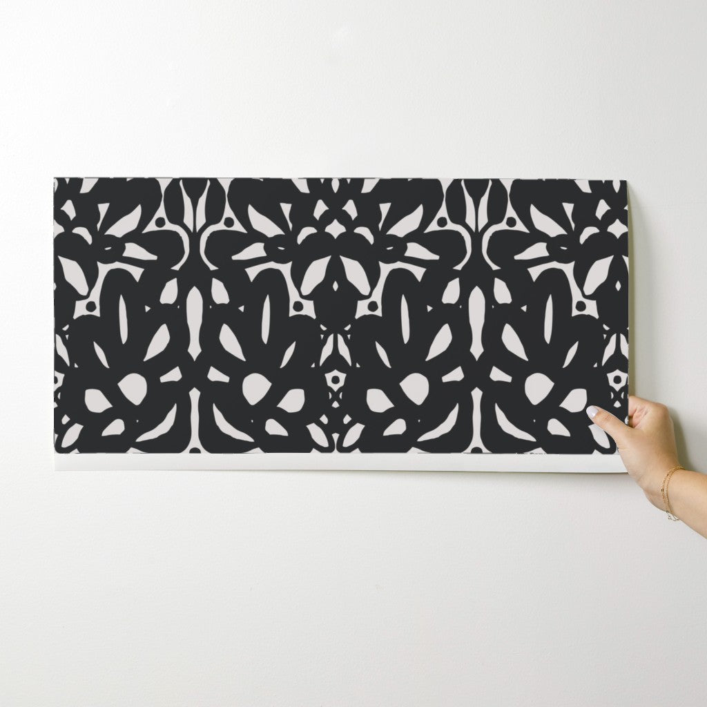 Trellis, wallpaper, black on white