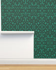 Trellis, wallpaper, jade green