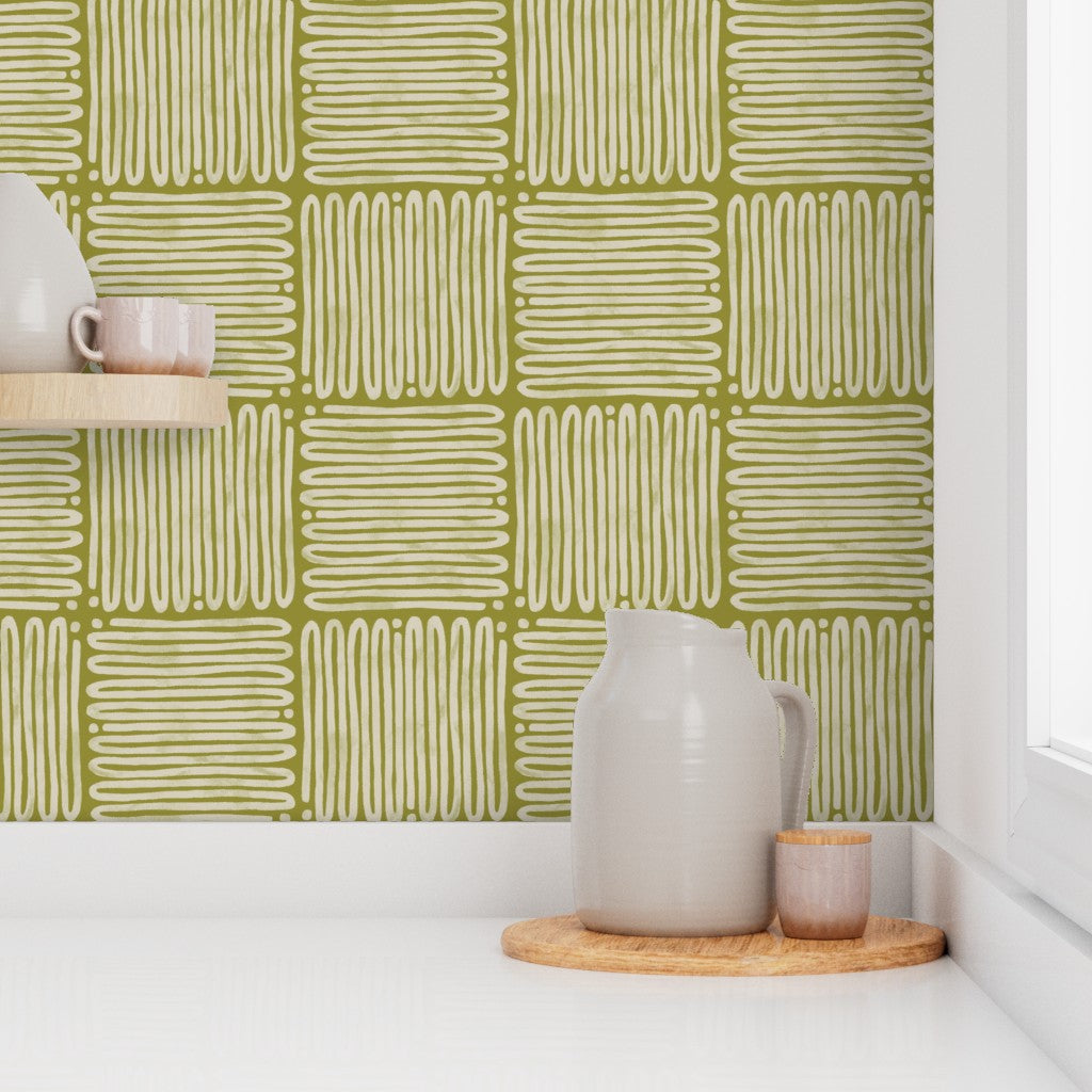 Zig Zag Tiles, wallpaper, light green