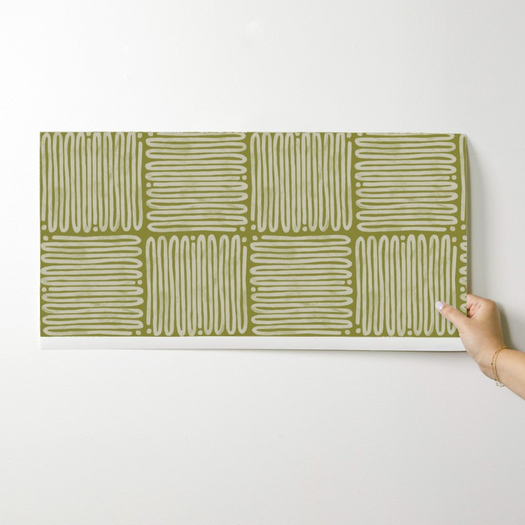 Zig Zag Tiles, wallpaper, light green