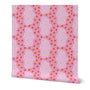 Loop Dots, wallpaper, red on pink