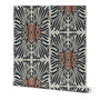 Finale Floral Tile, wallpaper, black on white with pink glow
