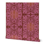 Finale Floral Tile, wallpaper, dark pink with warm glow