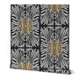 Finale Floral Tile, wallpaper, white on black with warm glow