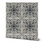 Tie Dye Tiles, wallpaper, black on white