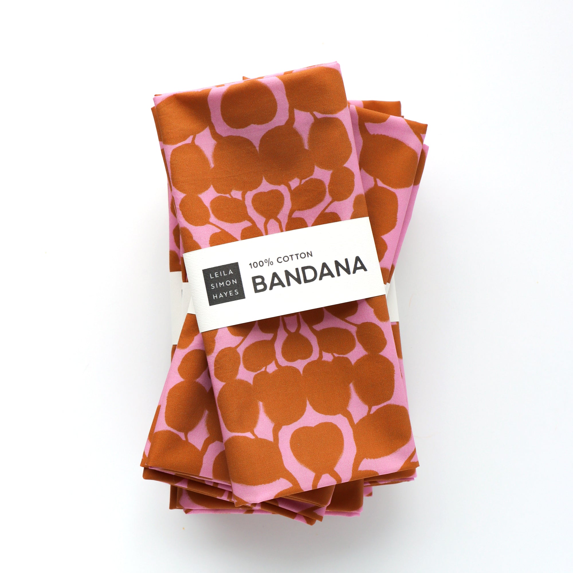 Reaching Leaves bandana, pink – Leila Simon Hayes