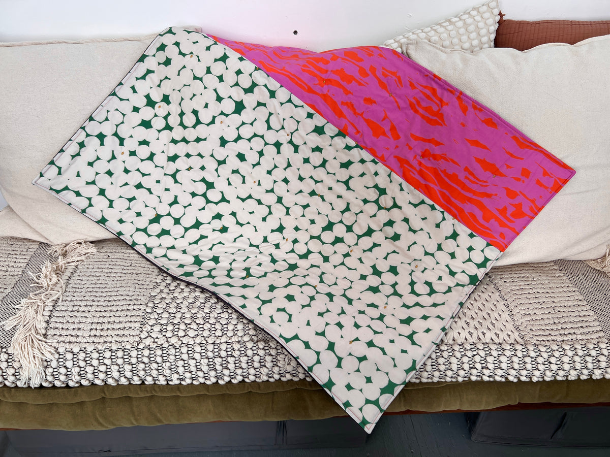 Dots and Waves, quilted blanket, small