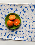 Dots linen placemat, sky blue