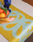 Eddies linen table runner, green