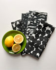 Black and White linen napkin, set of 4