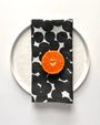 Dots linen napkin, black