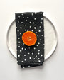 Splash linen napkin, black