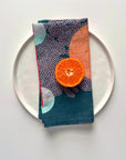 Cascade linen napkin, blue