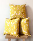 Trellis Throw Pillow, yellow blue