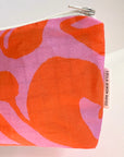 Mini Zipper Pouch, Abstract Damask, orange