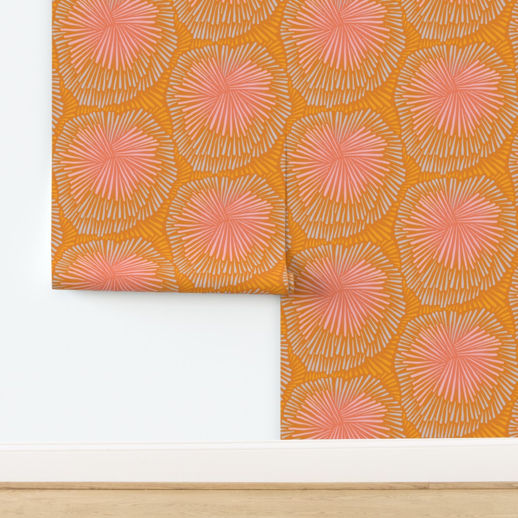 Roll of wallpaper. Designed by artist Leila Simon Hayes.
