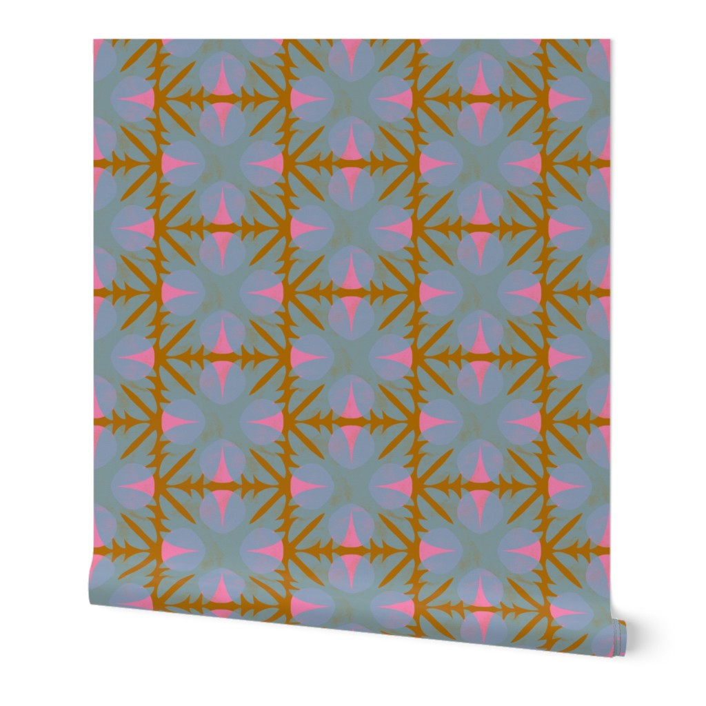 Patterned paper with geometric design on a white background. Designed by artist Leila Simon Hayes.