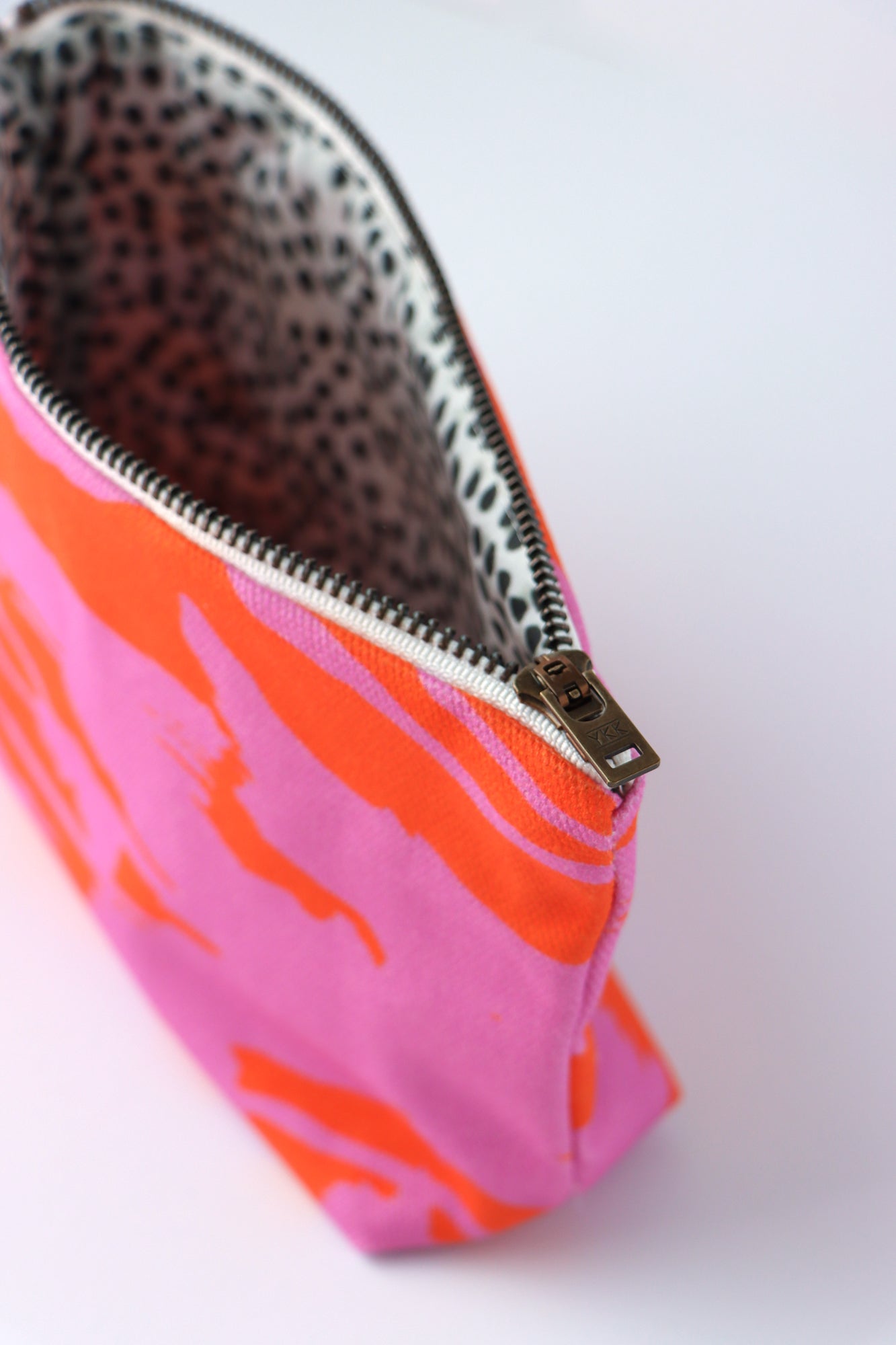 Waves Zipper Pouch, bright orange – Leila Simon Hayes