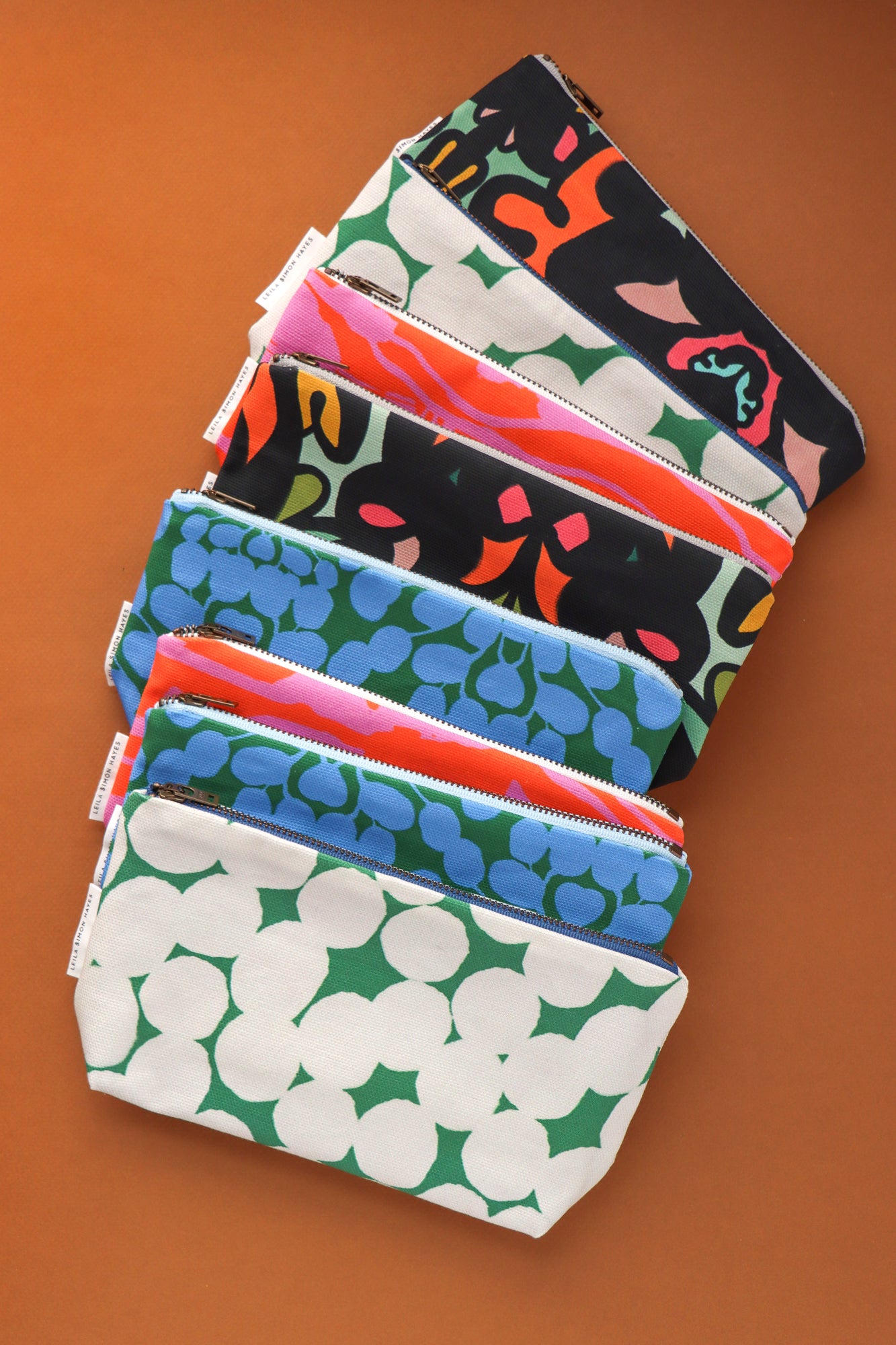 Big Dots Zipper Pouch, green – Leila Simon Hayes