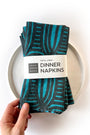 Summer Weave linen napkin, blue